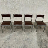 4 vintage leather/iron chairs