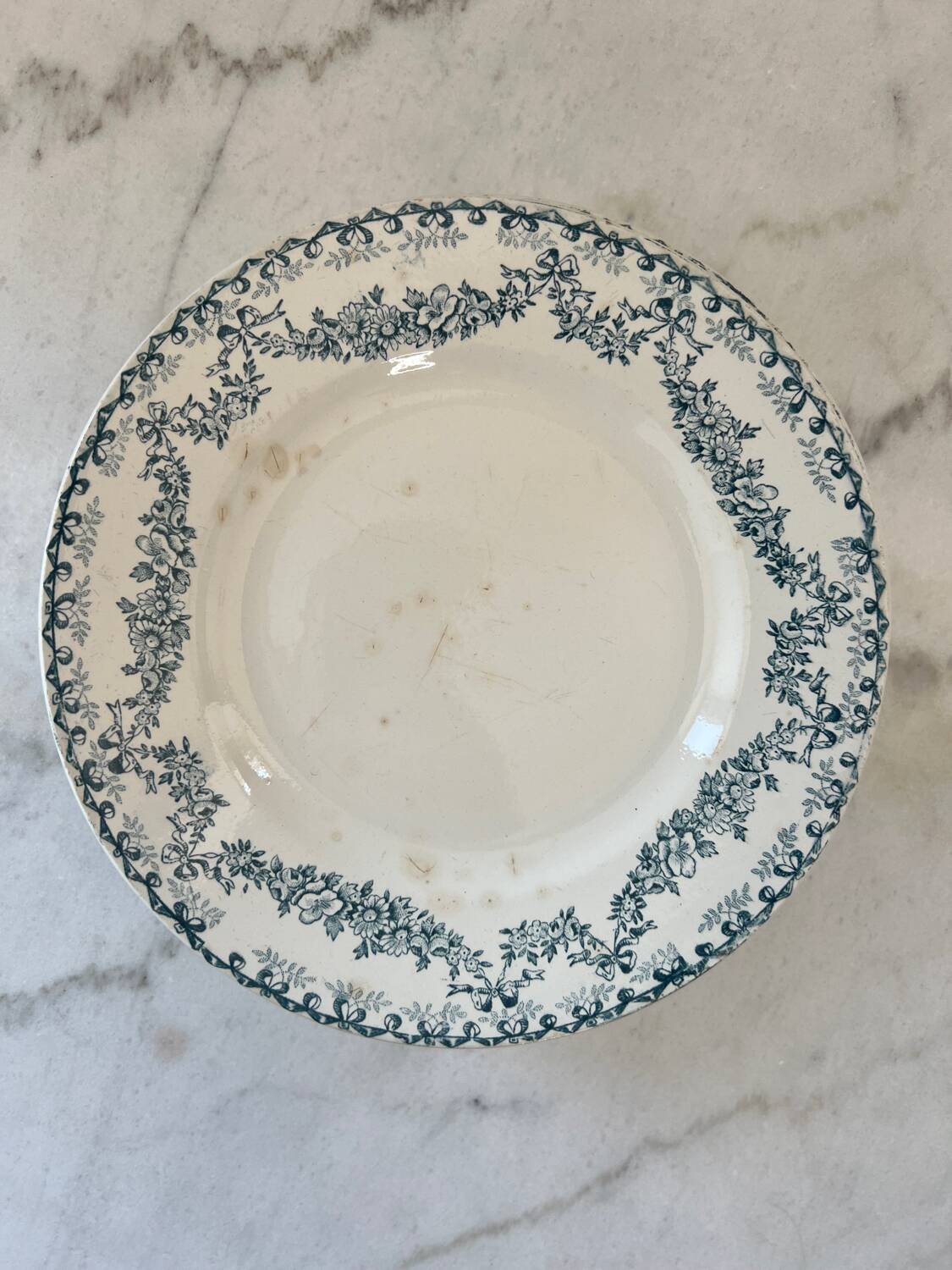 Set of 9 Longwy Earthenware Dinner Plates - Marie-Thérèse Model