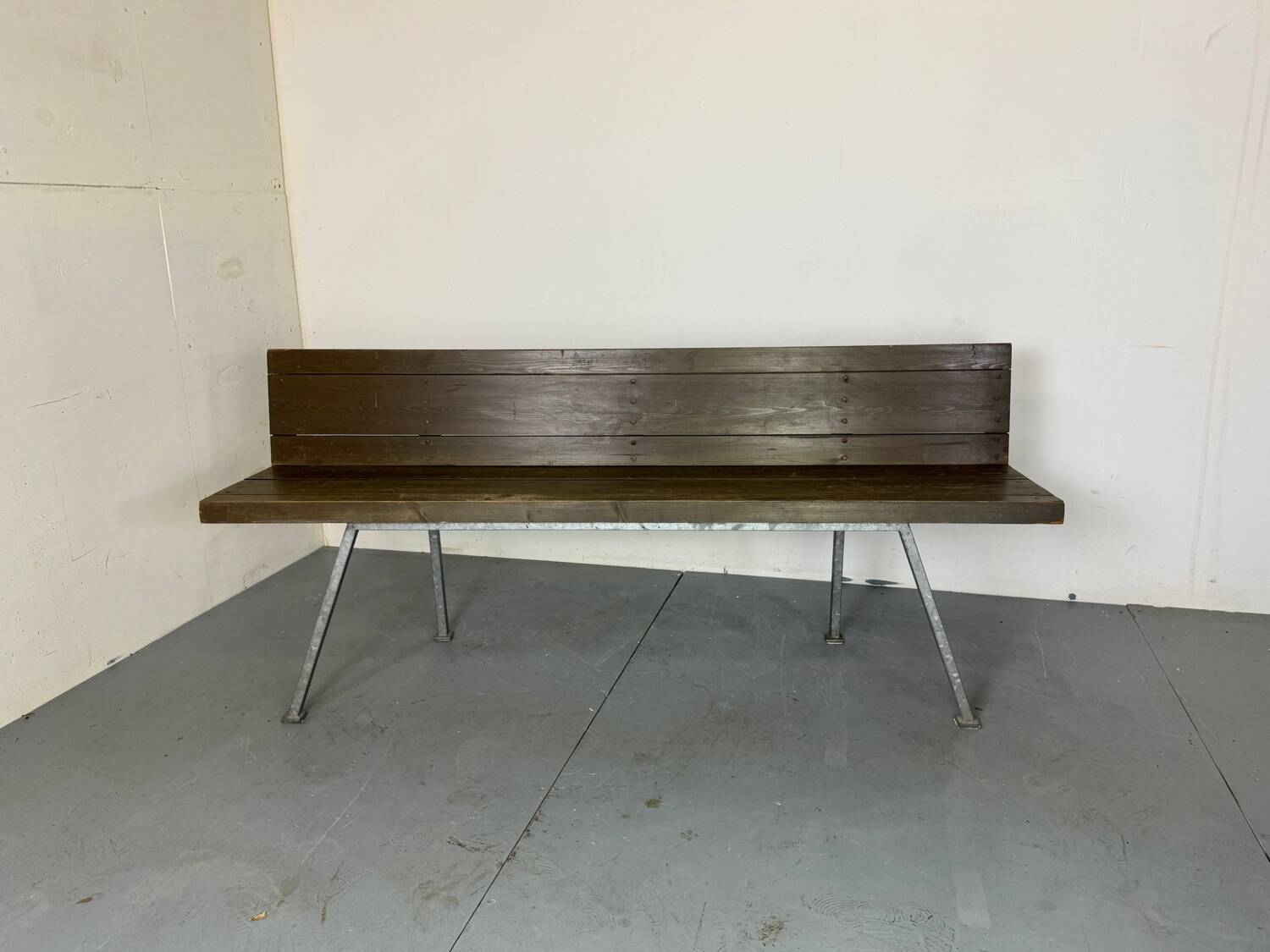 Banc Moderniste en Bois et Acier par Dom Hans van der Laan, 1965