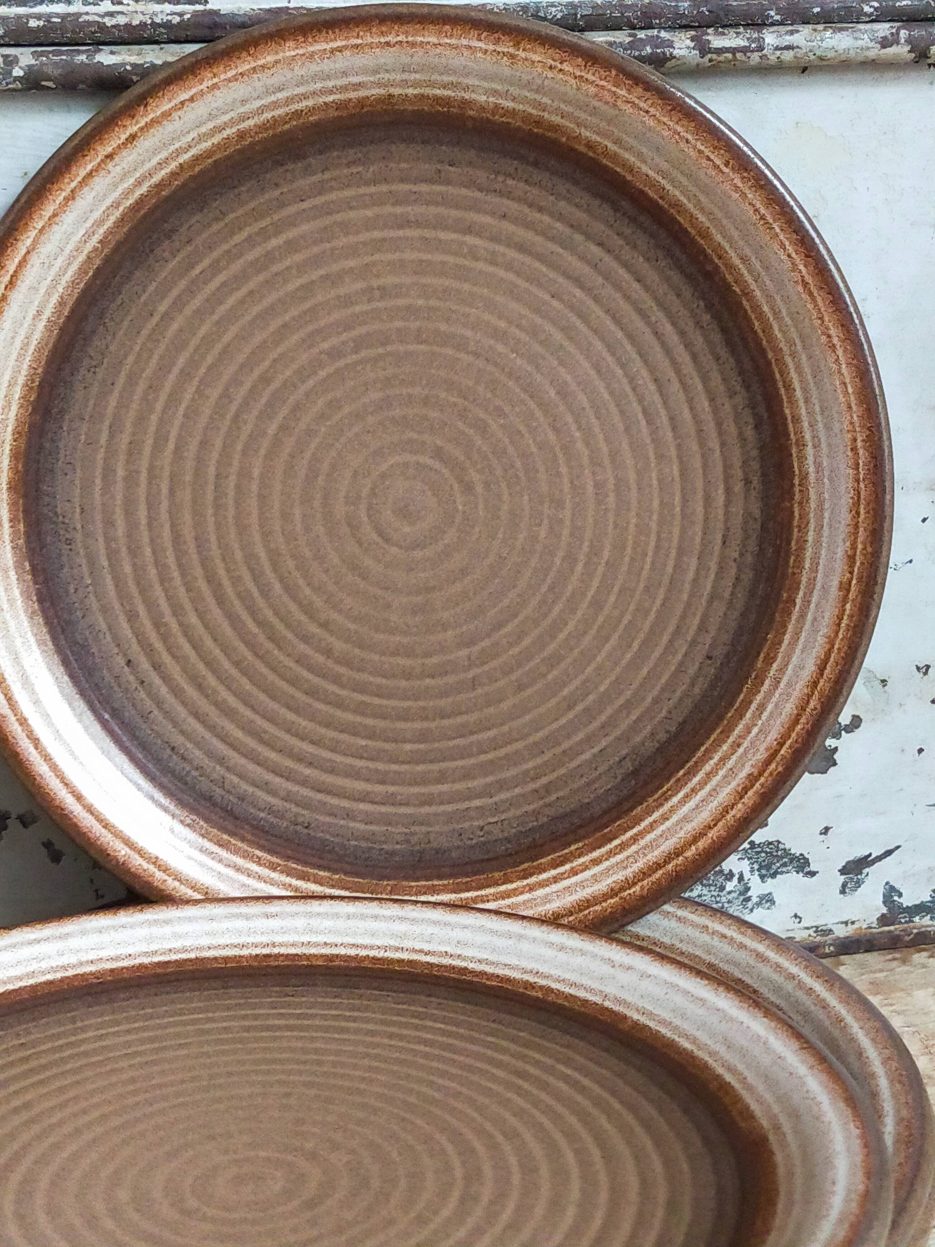 Six original vintage gerzit west germany stoneware plates