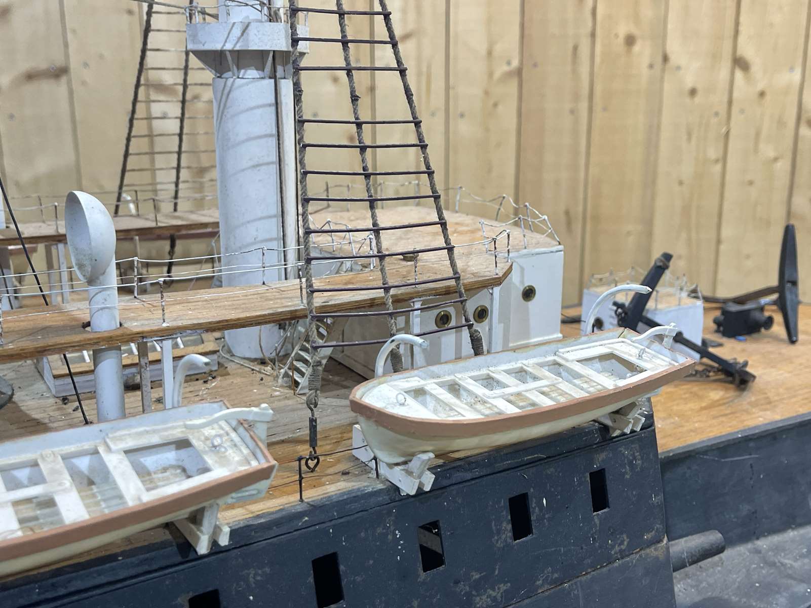 Model representing a battleship of the late nineteenth century