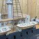 Model representing a battleship of the late nineteenth century
