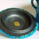 Covered ceramic pot fat-lava foam glaciers, enamels le cyclope, annecy