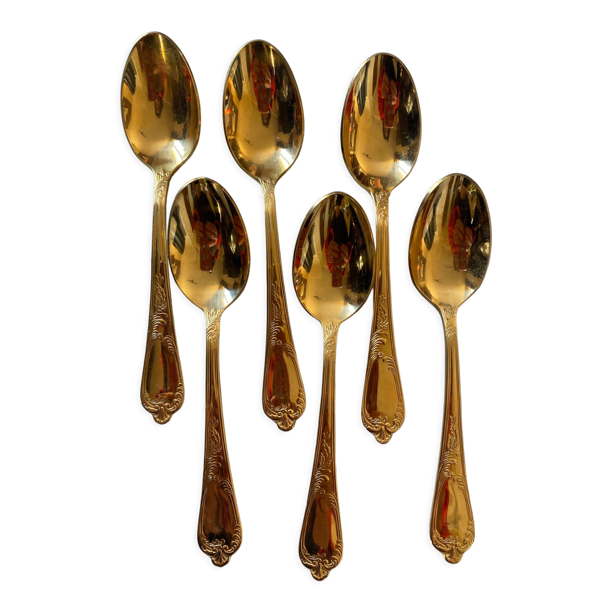 Vintage golden teaspoons