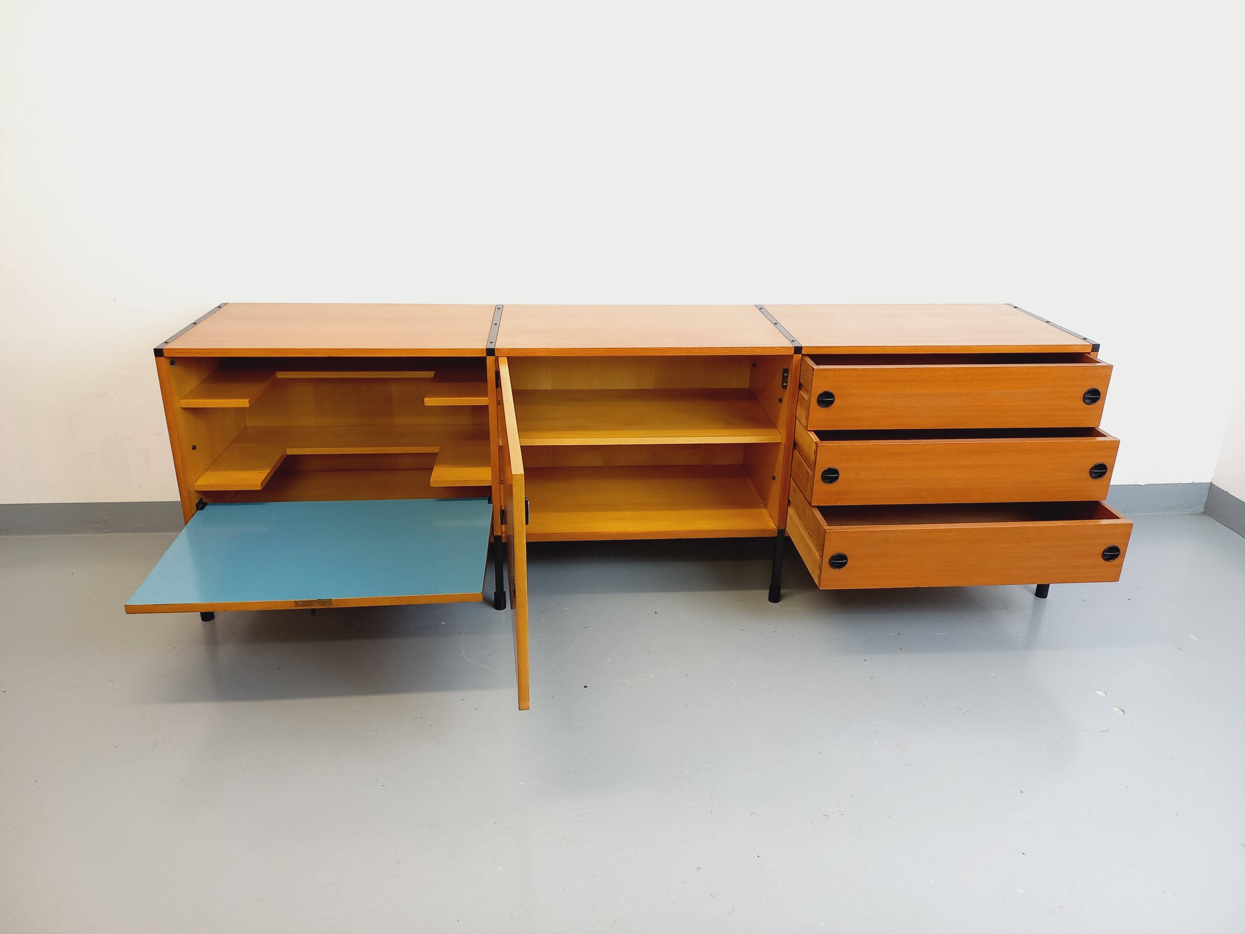 Large vintage modernist low sideboard ARP Minvielle by Guariche Mortier