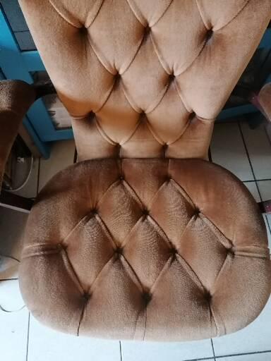 Relax armchair velvet chesterfield brown vintage 70s