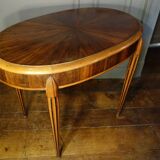 Oval Art Deco side table inlaid with a star, Sue & Mare style, circa