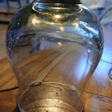 6 old smoked glasses with bubbles