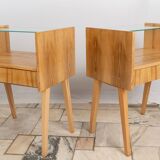 Tables de nuit des années 1960 par arch. František Jirák, millésime tchécoslovaque.