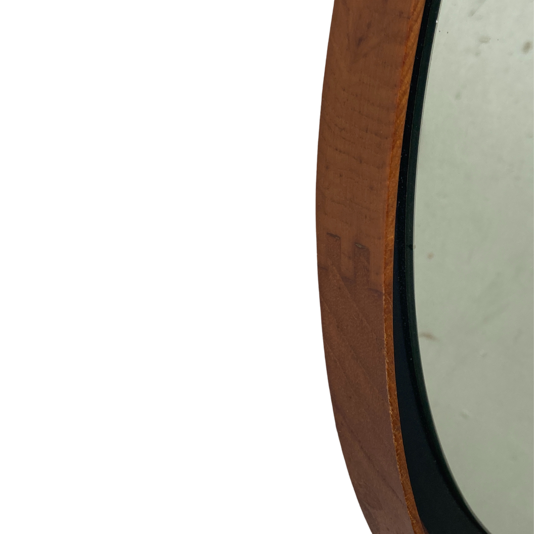 Mid-Century Teak Swedish Mirror by Uno & Östen Kristiansson for Luxus 50cm