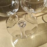Set of 7 large crystal glasses for wine or cocktail tasting