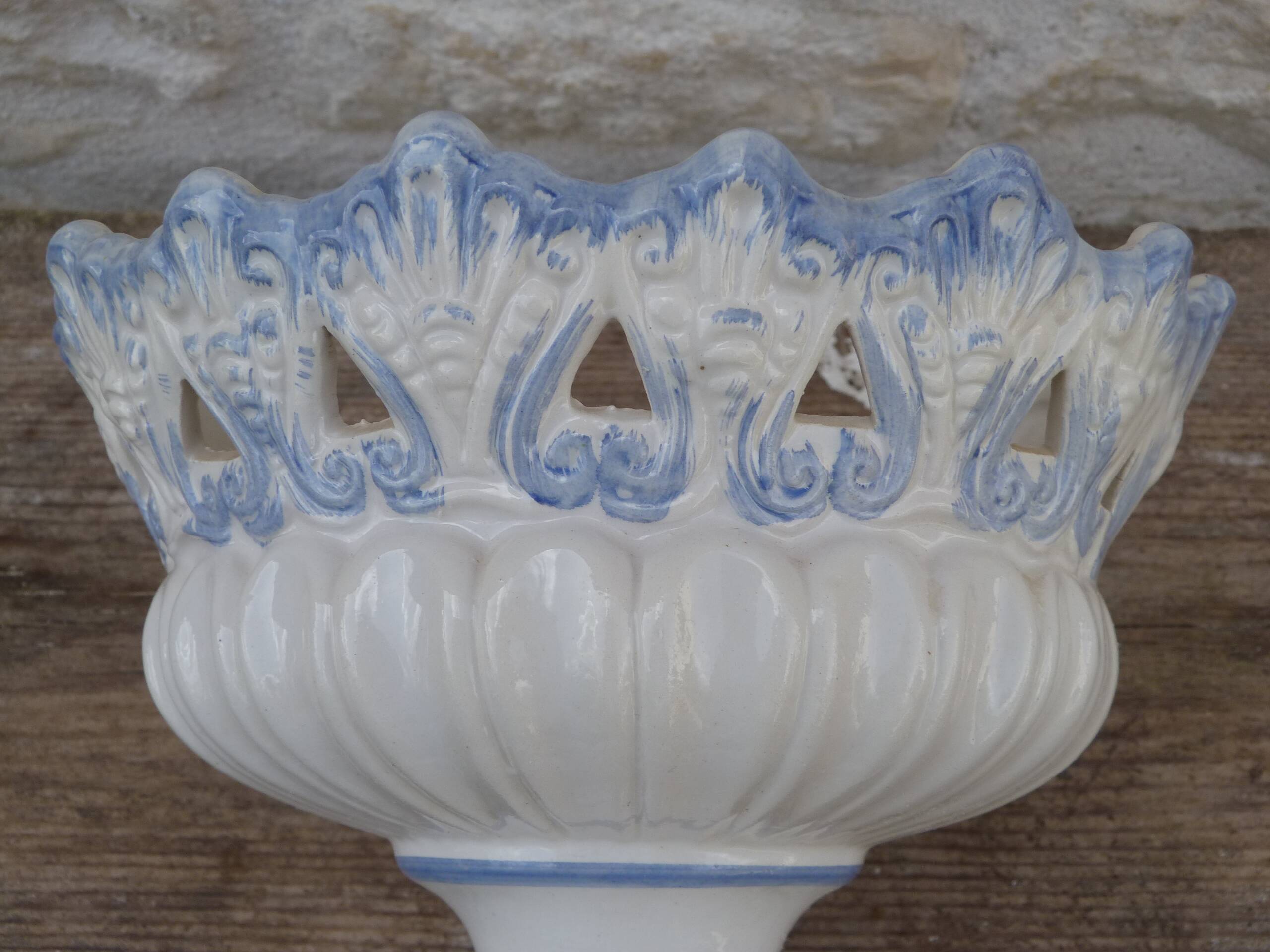 Vintage Italian ceramic decorative fruit centerpiece