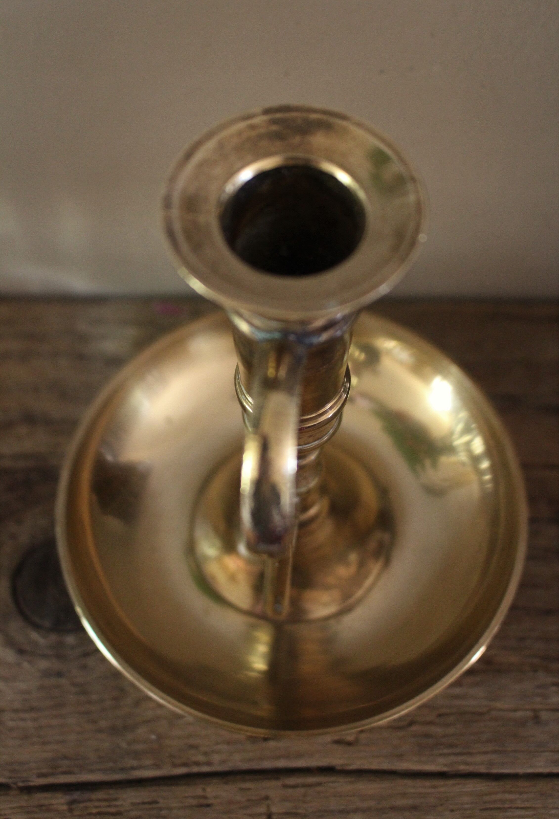 Cellar Rat candle holder brass high binet rings