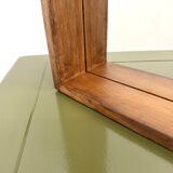 Square modernist wooden mirror — Scandinavian style, 1970s