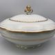 Soup bowl in white porcelain paste and enamels of limoges finish gilding