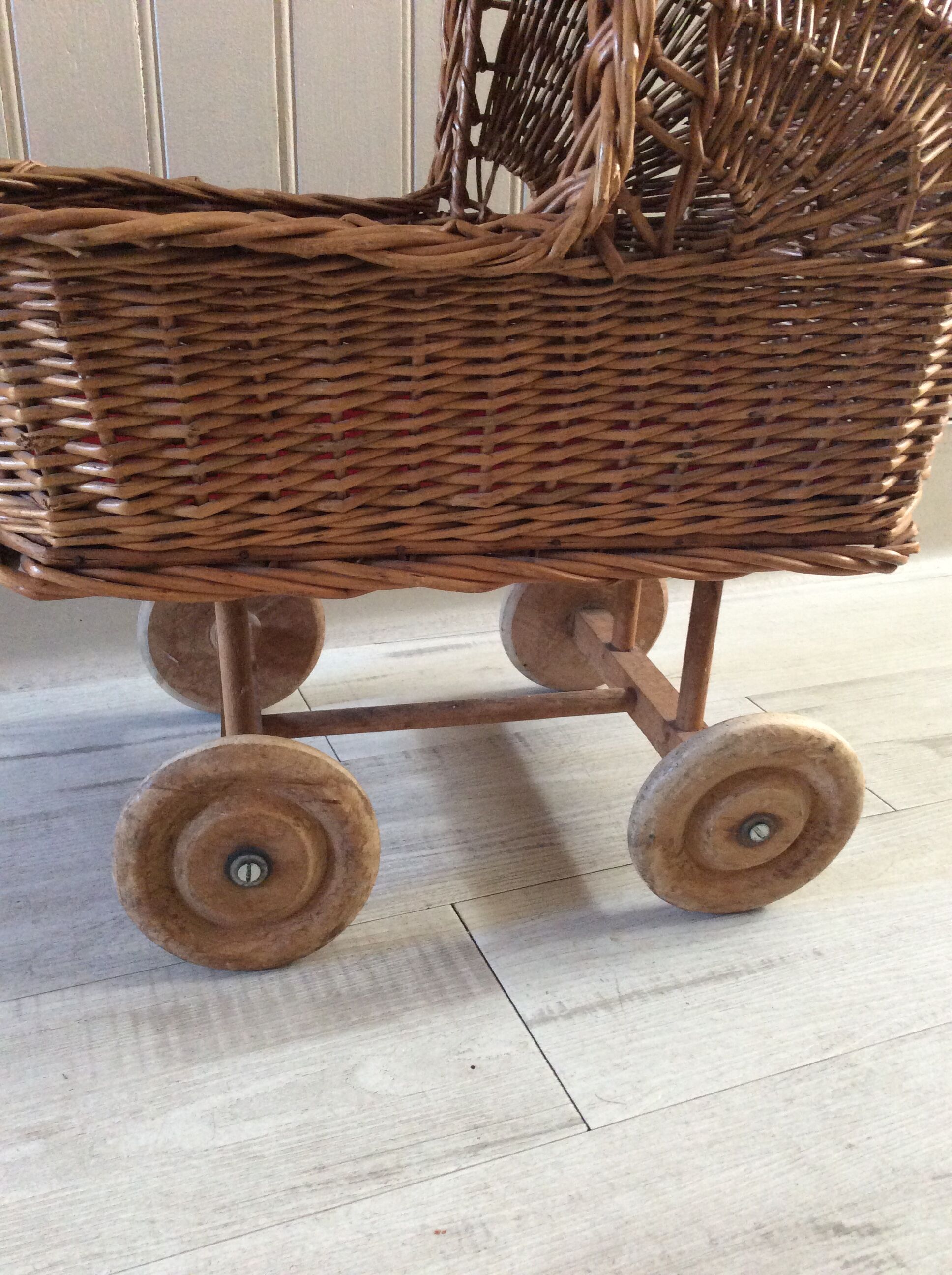 Vintage wicker doll landau