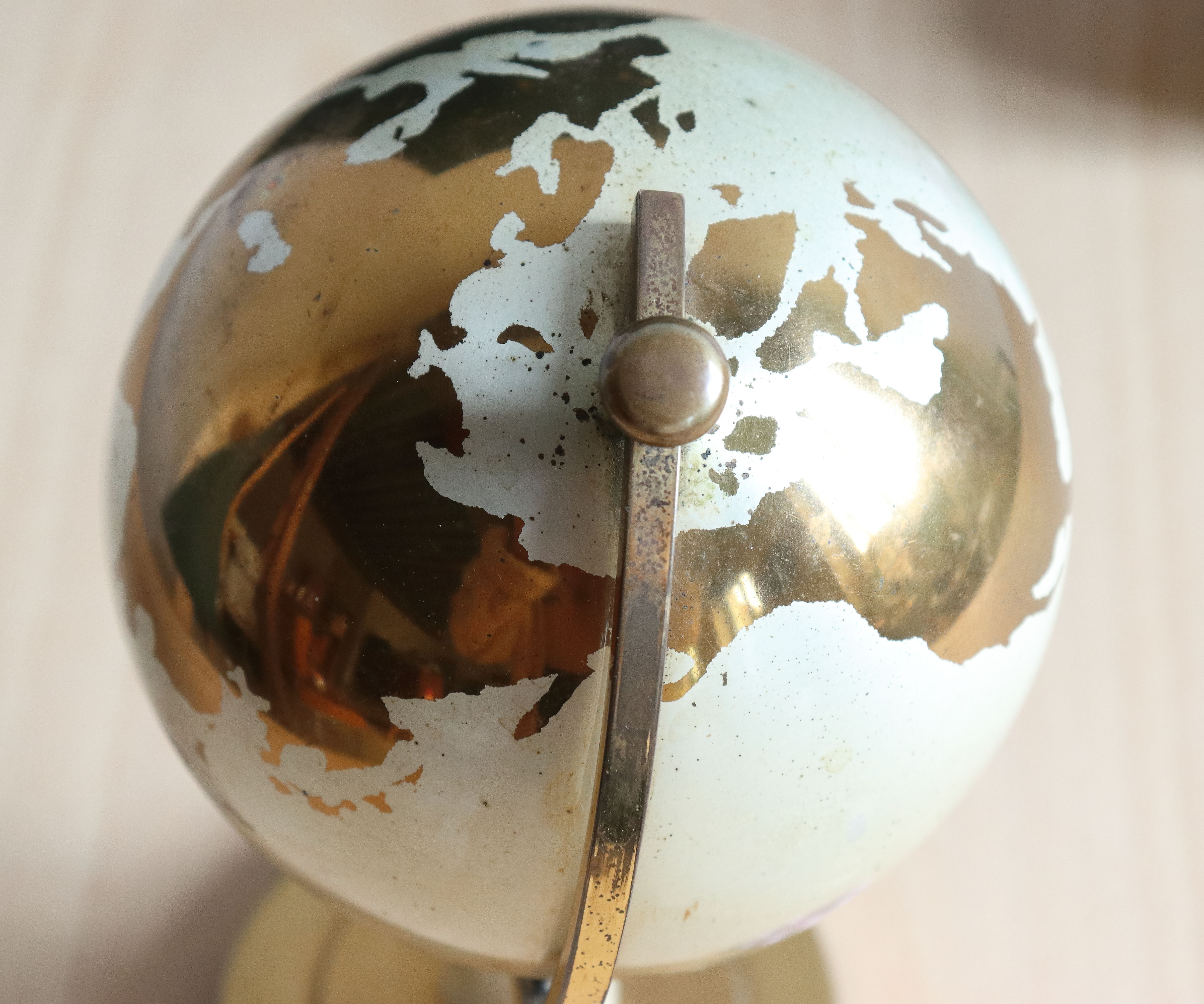 Globe Planet brass cigarette dispenser