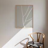 Botanical illustration white lines 50x70cm