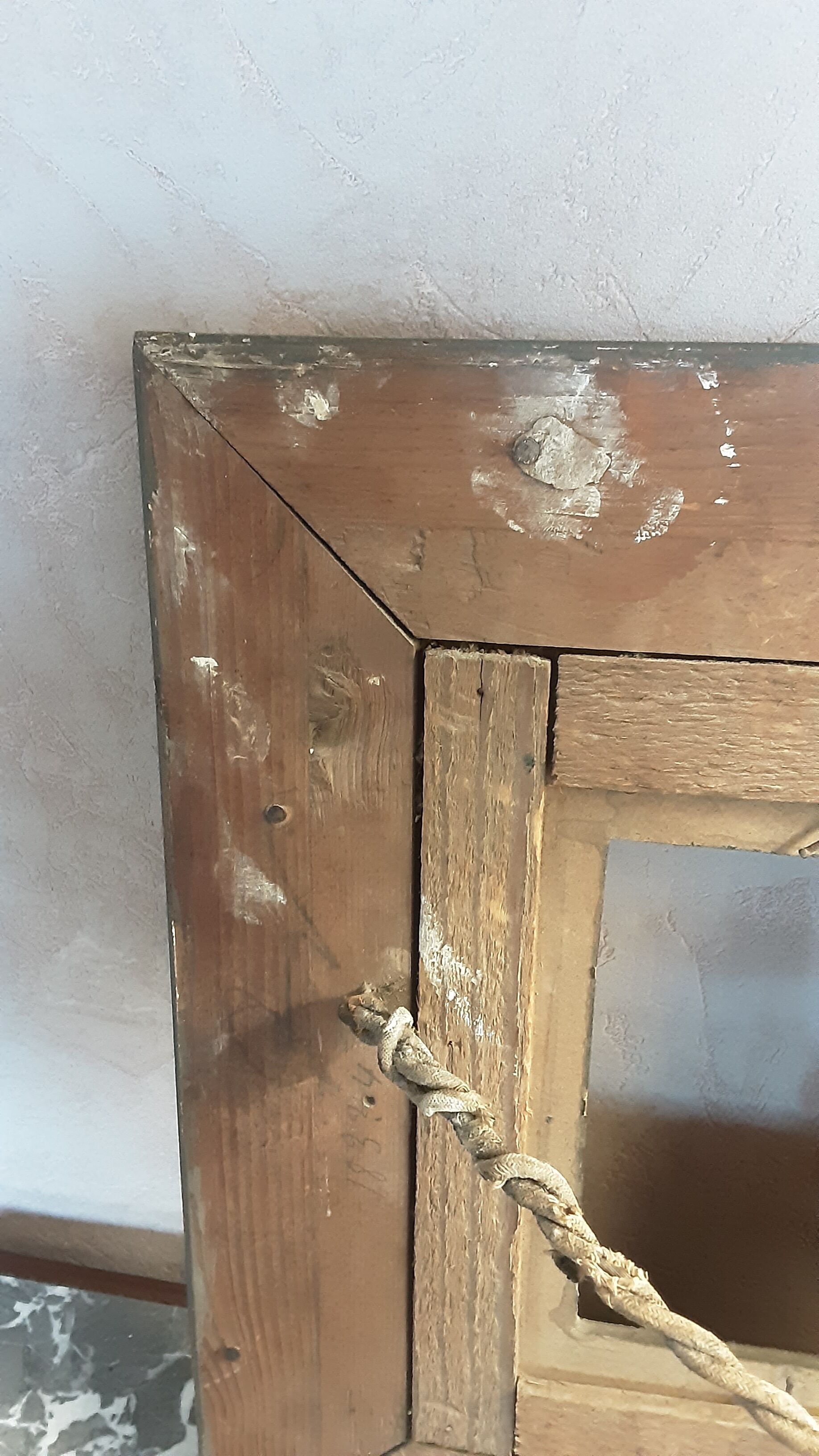 Wood frame and old plaster