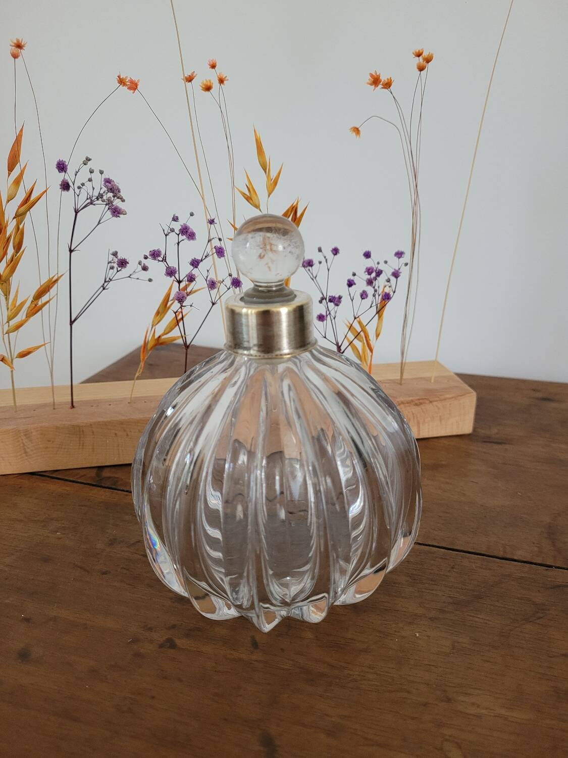 Wide-sided crystal bottle