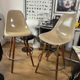 Pair of Eames fiber high stools for Modernica US