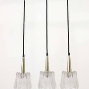 Set of three glass pendants by Carl Fagerlund for Orrefors, Sweden, 1960s.