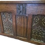 Oak chest with Gothic panels, France, 16th century