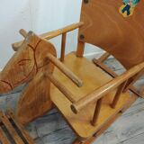Horse rocking vintage wooden "ficher"