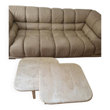 Pair of travertine nesting tables