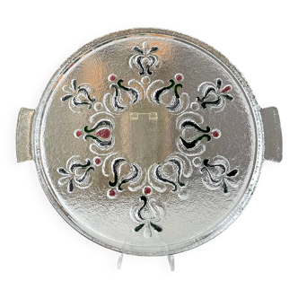 Vintage cake plate Walther Glas, 70s cake plate, OVP