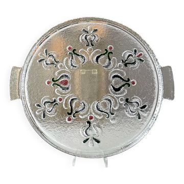 Vintage cake plate Walther Glas, 70s cake plate, OVP