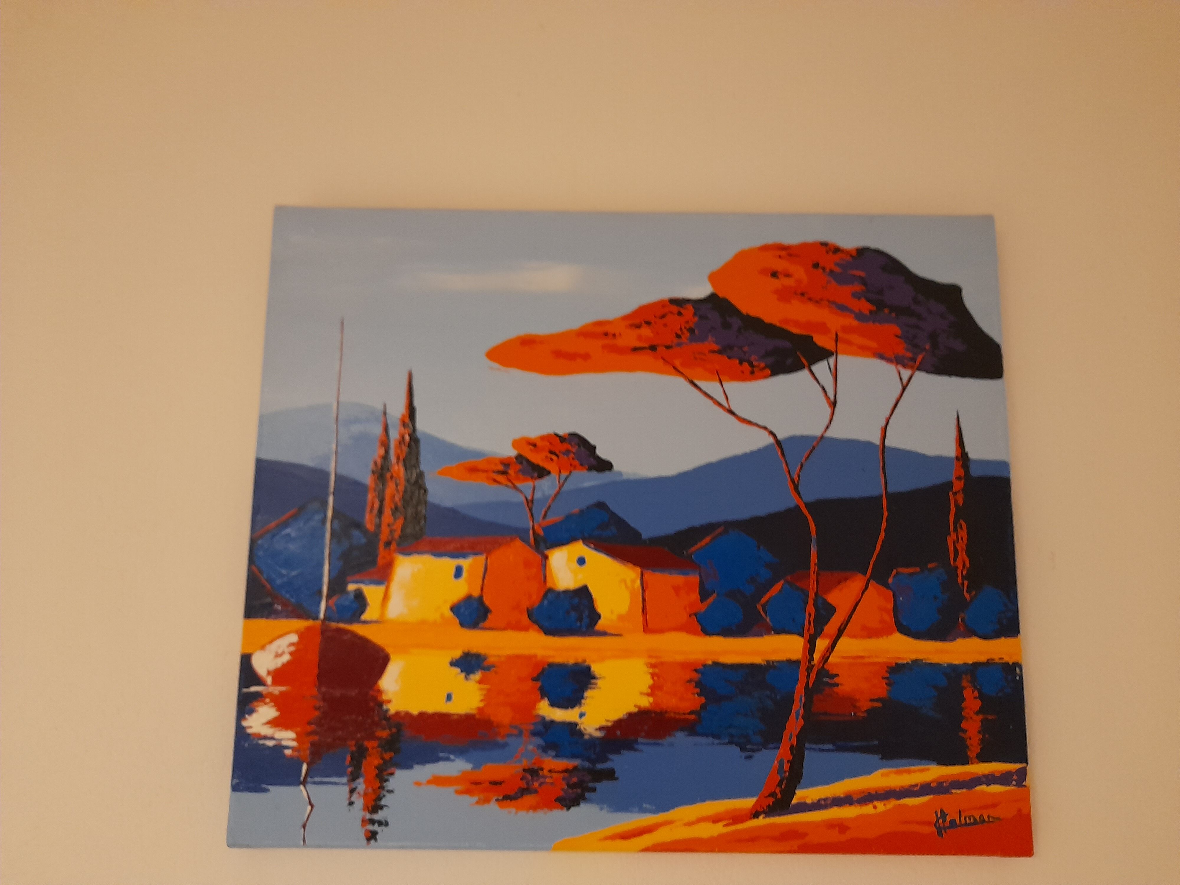 Tableau paysage peinture au couteau
