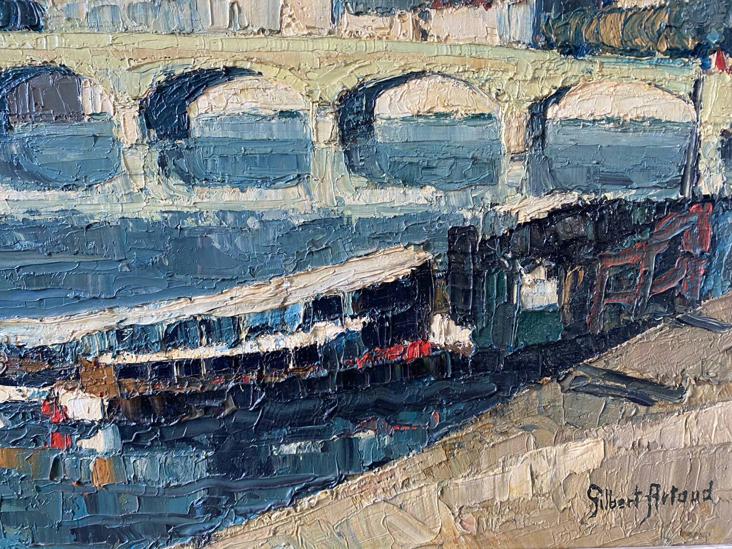 Barges along the Rhône signed
