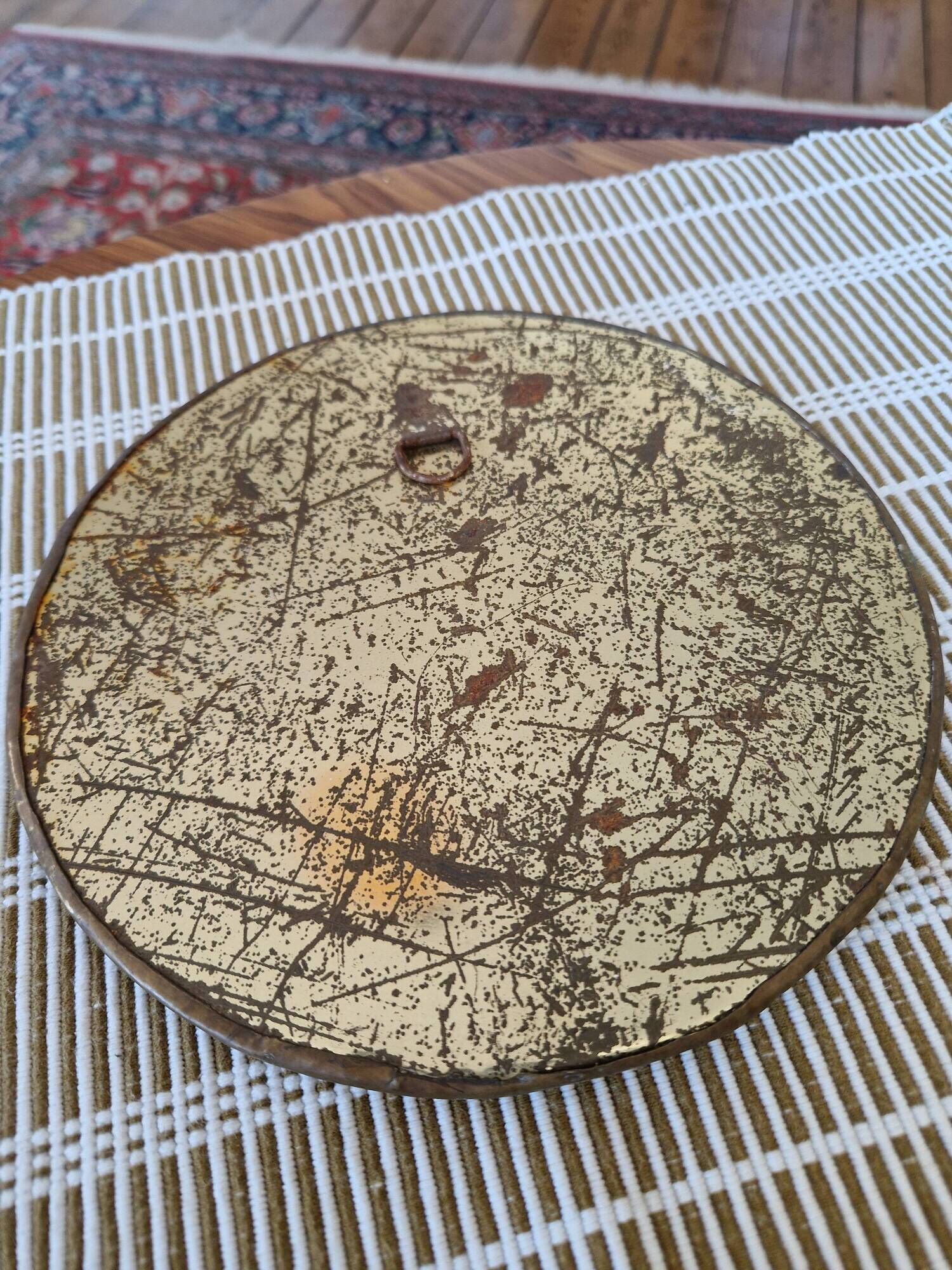 Round brass mirror