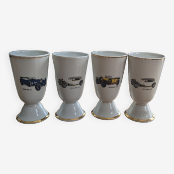 Porcelain cups vintage car collection