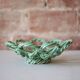Green woven ceramic bowl, centrepiece, fruit bowl, vintage.