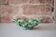 Green woven ceramic bowl, centrepiece, fruit bowl, vintage.