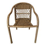 Small children's chair in beige scoubidou.