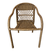 Petit fauteuil enfant en scoubidou beige