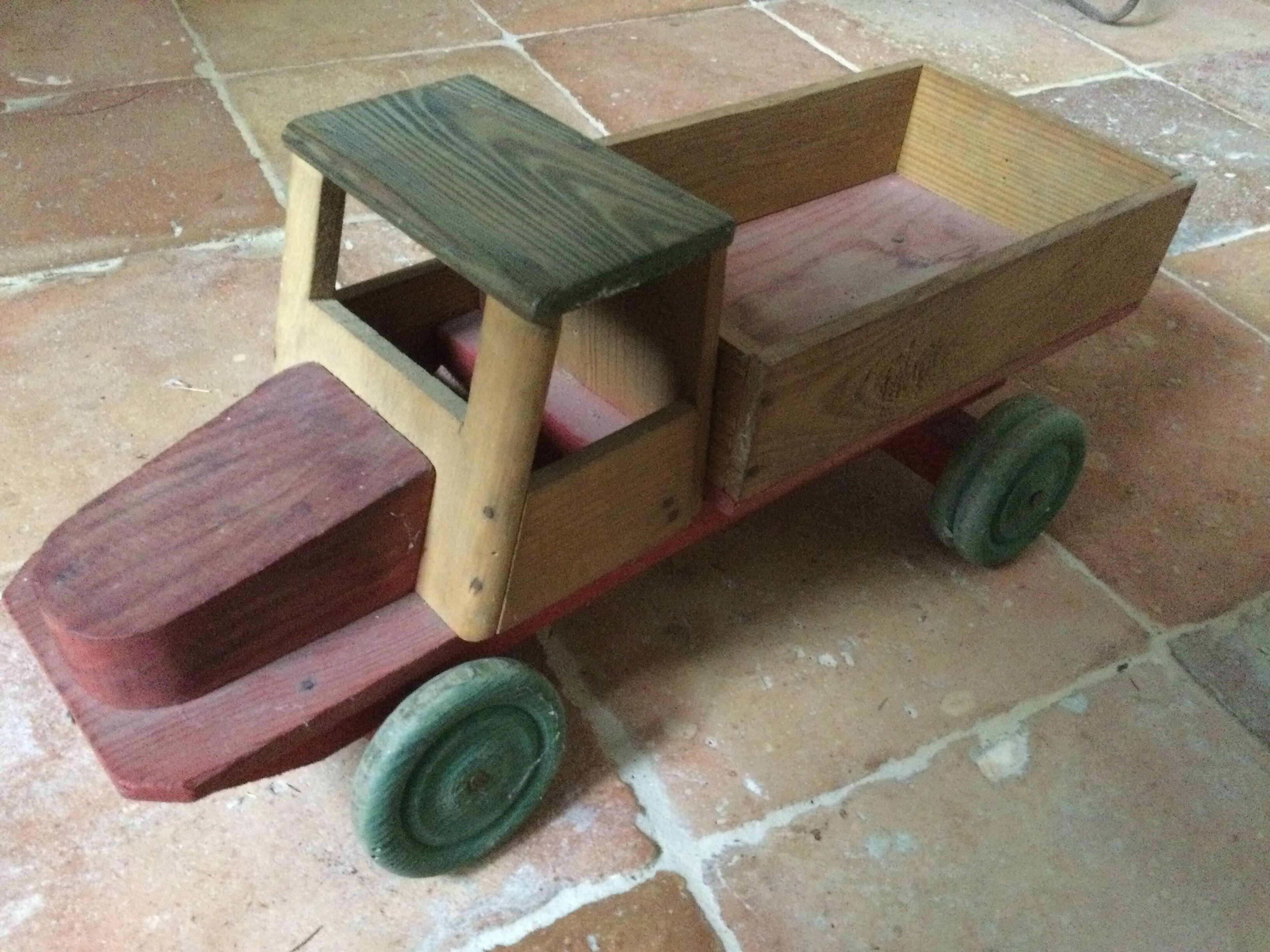 Antique wooden toy truck