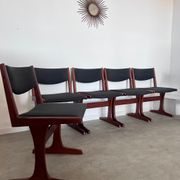 Set of 6 old Scandinavian chairs from the 60s, vintage teak