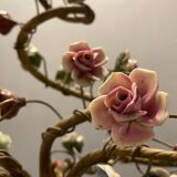 Italian Tole Ceramic Flower Chandelier, 1960s