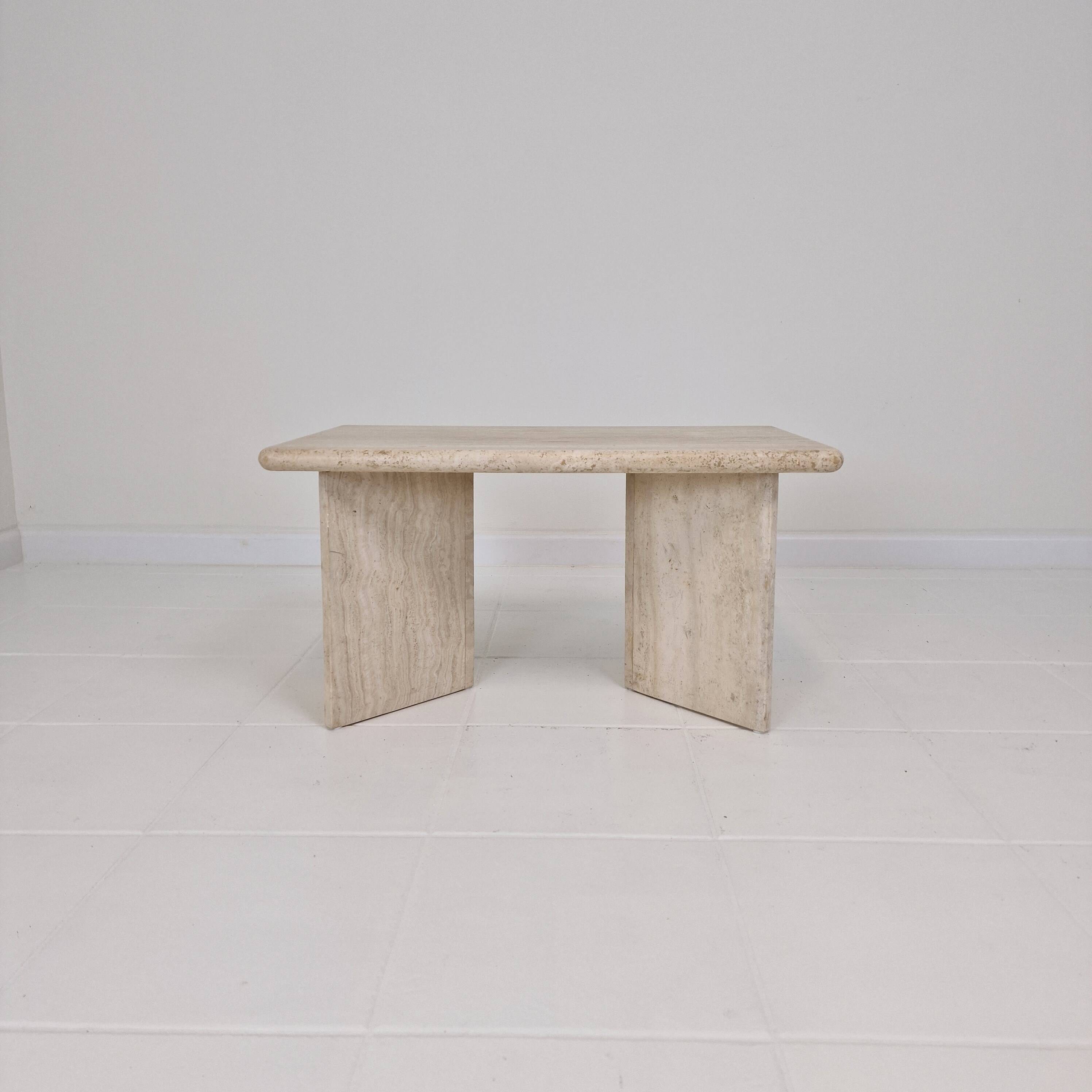 Rectangle Travertine Coffee or Side Table, Italy 1980s