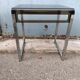 Table d'appoint vintage chrome plexi fume