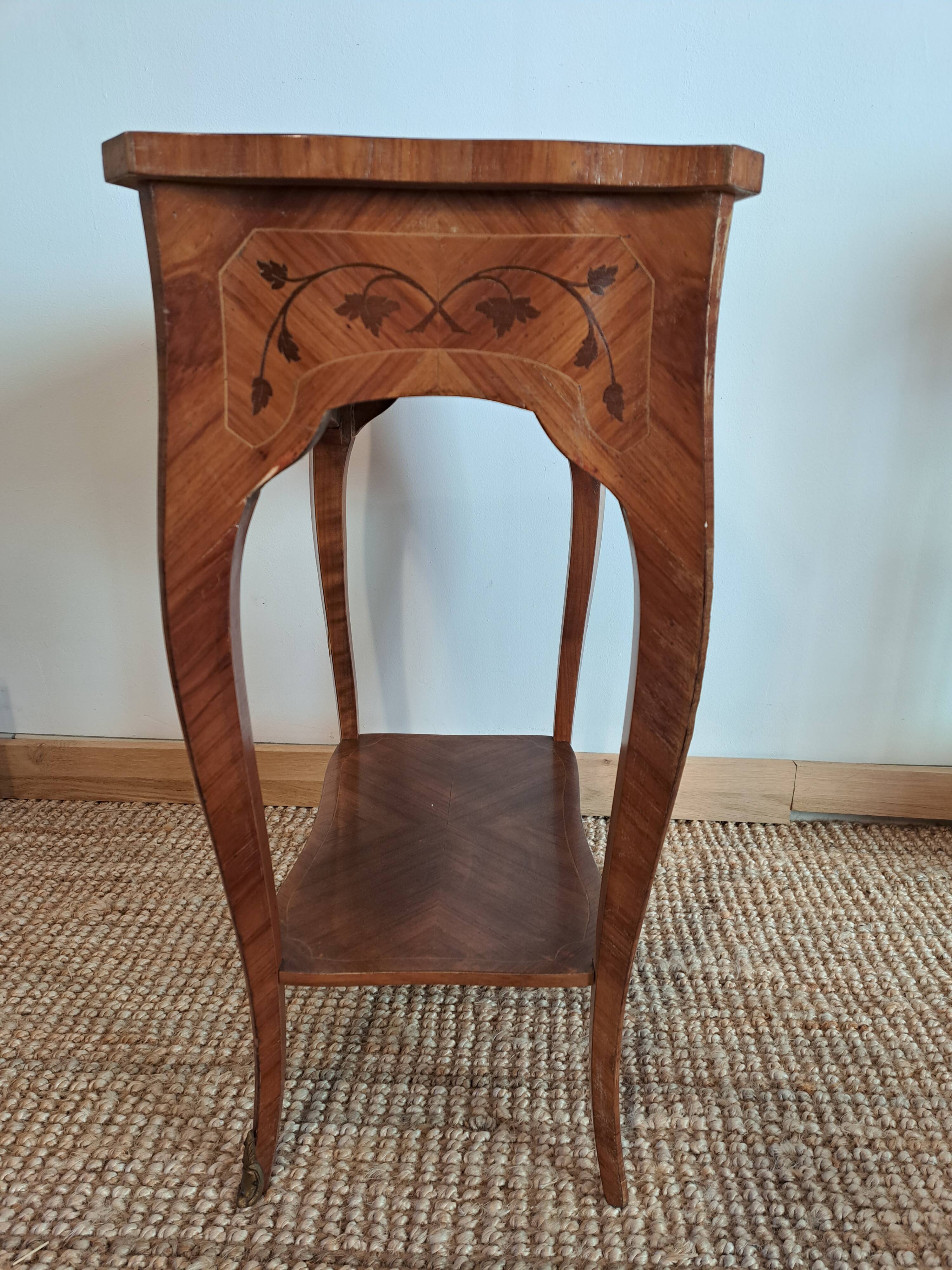 Pair of marquetry tables