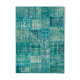 Hand-Knotted Oriental Overdyed 173 cm x 240 cm Turquoise Patchwork Carpet