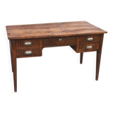 Solid oak desk from the 1930s with spindle legs