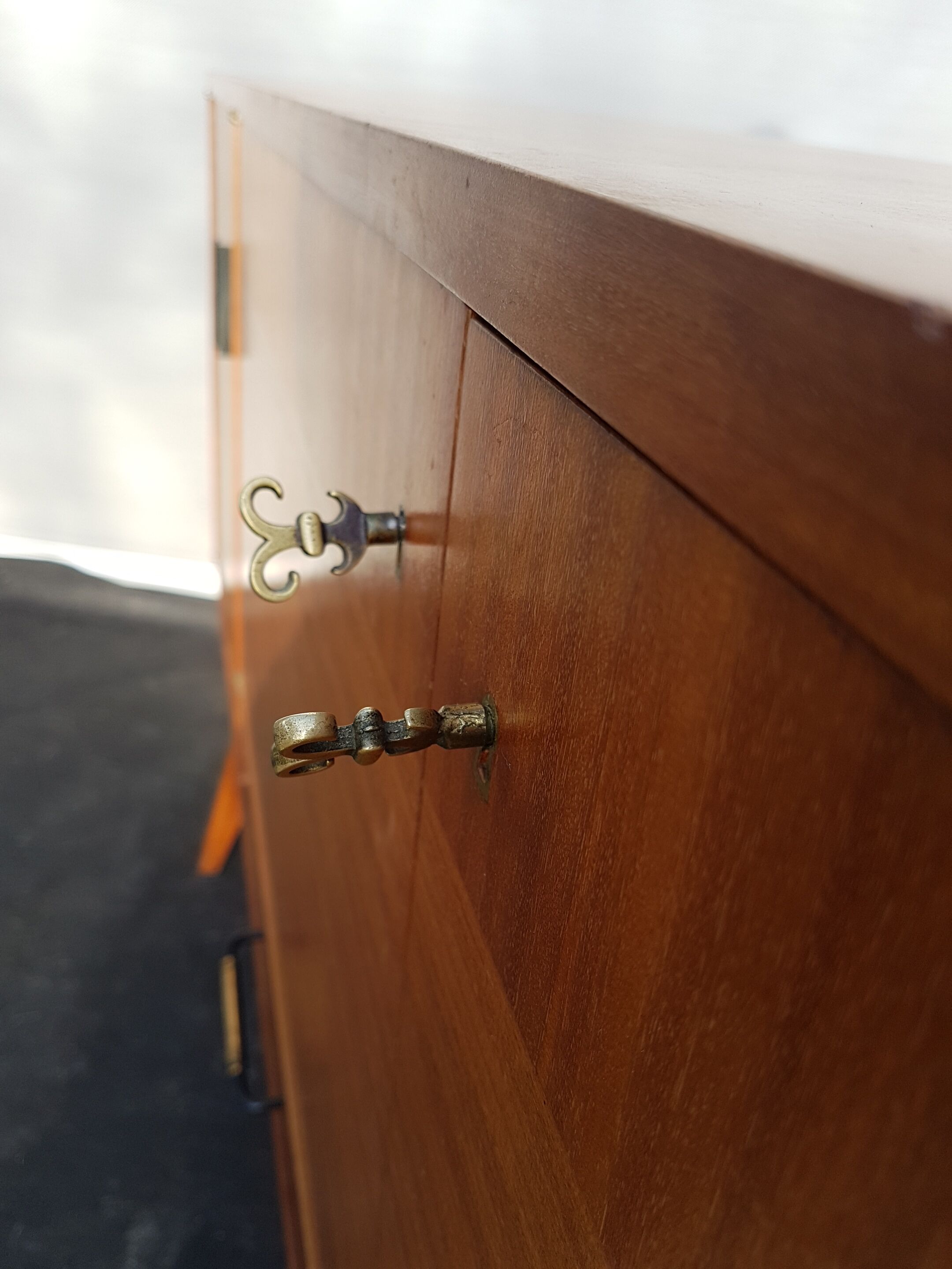 Sideboard in teck and formica black design Charles Ramos