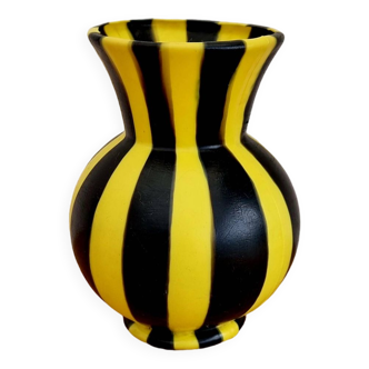 Vase rayé des années 50