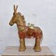 Spanish decorative donkey in raffia carrying two jars - 62 cm high - 1950